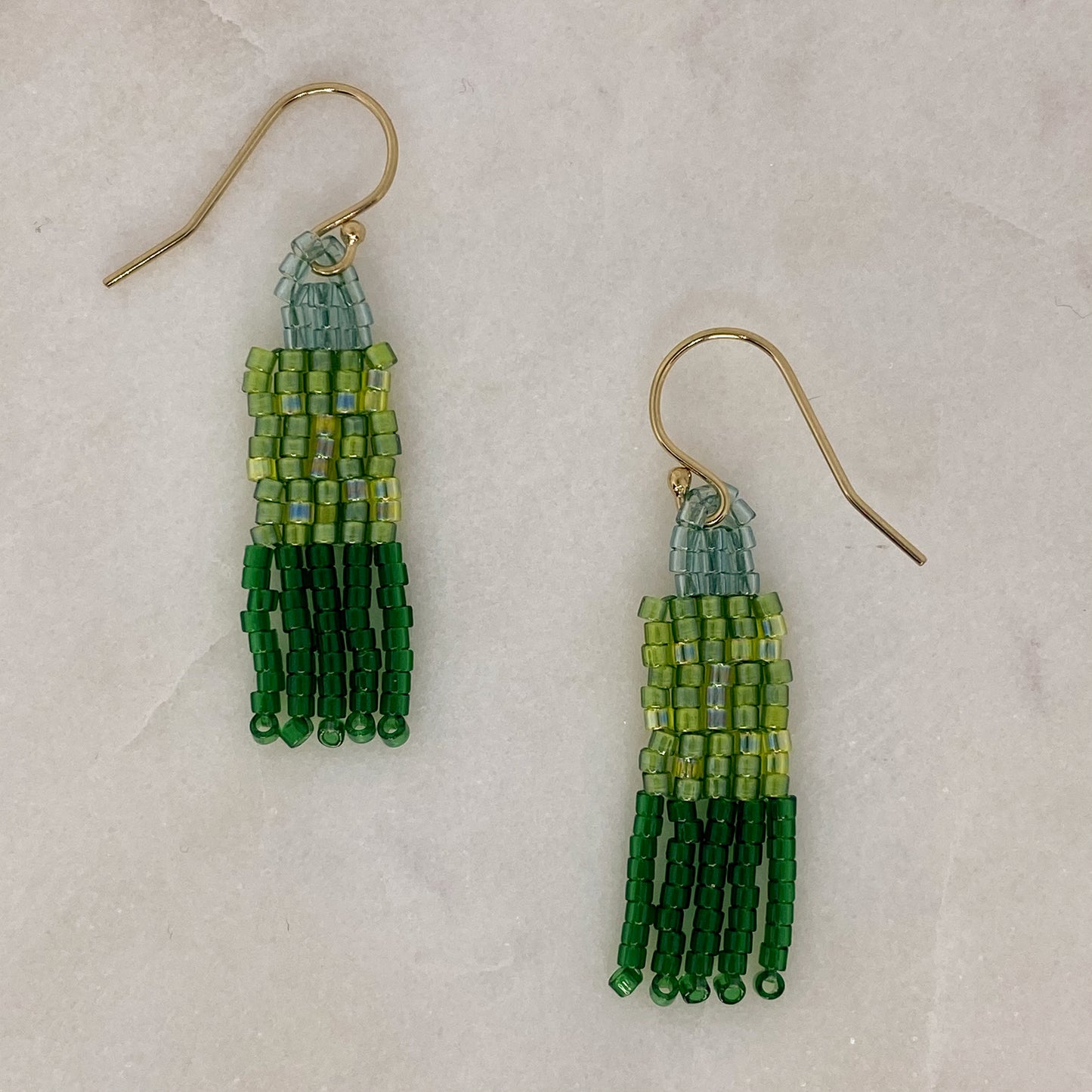 Leaf Fringe Seed Bead Earrings