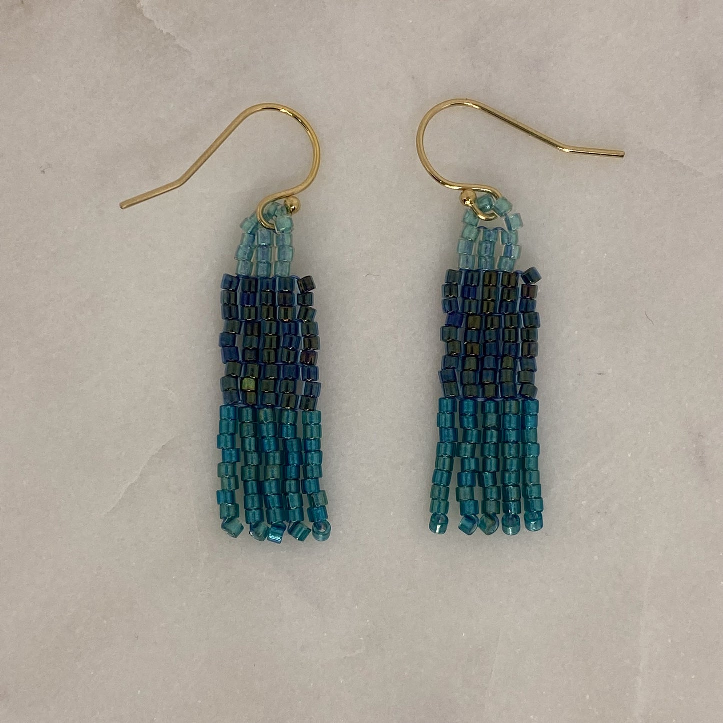 Lagoon Fringe Seed Bead Earrings