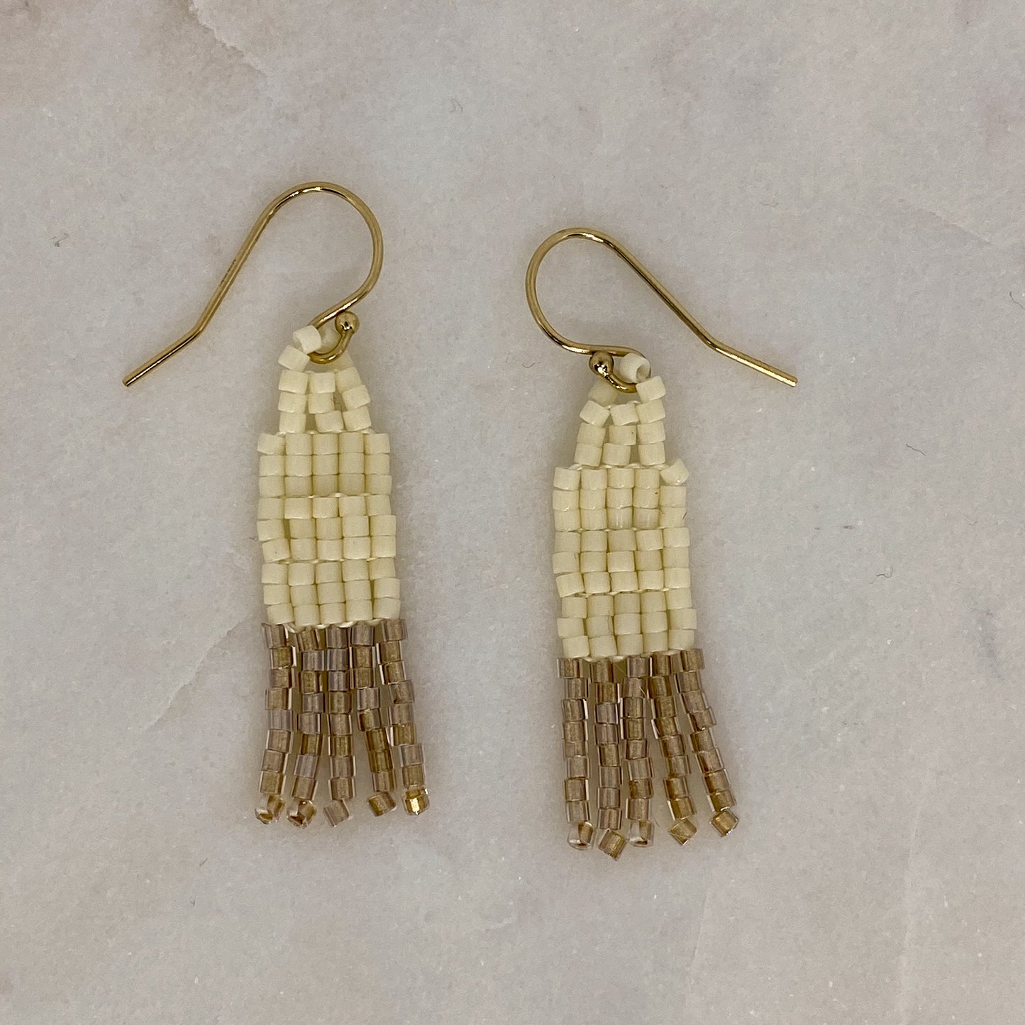Golden Fringe Seed Bead Earrings